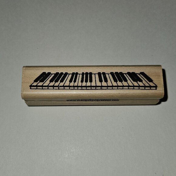 VTG Piano Keys Keyboard Rubber Stamp 2004 Stamps by Impression - Picture 1 of 7